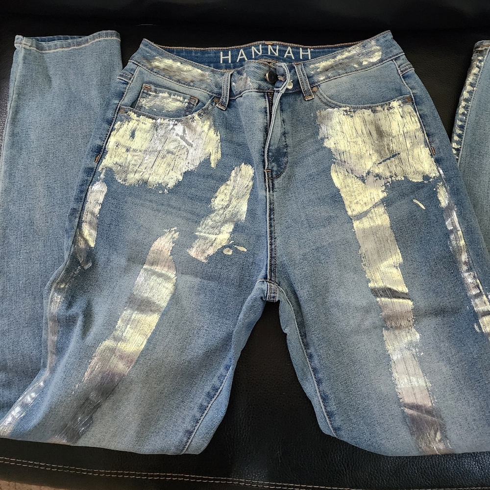 Hannah Blue Jeans with Silver Accents